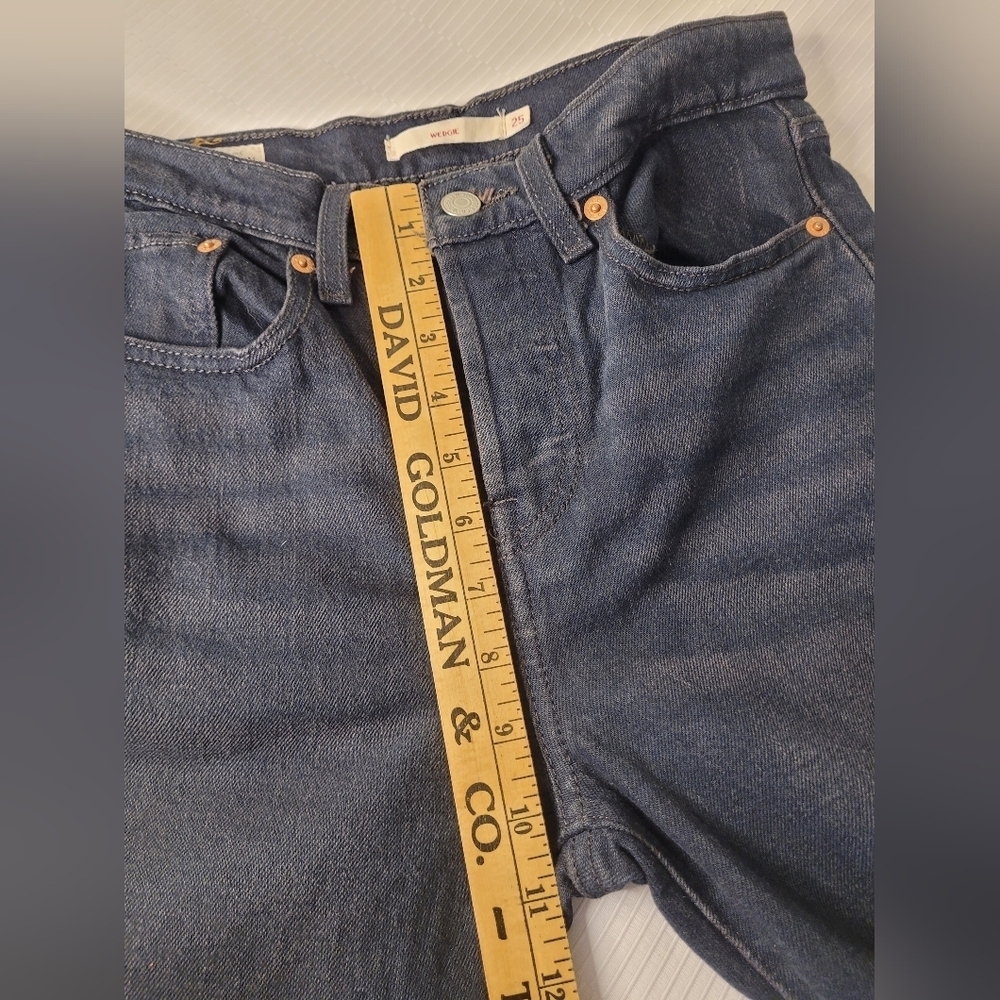 Levi’s Premium Big E High Rise Wedgie Fit Button Fly Jeans sz 25 - Picture 6 of 13